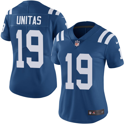 Indianapolis Colts #19 Limited Johnny Unitas Royal Blue Nike NFL Home Women JerseyVapor Untouchable jerseys->youth nfl jersey->Youth Jersey